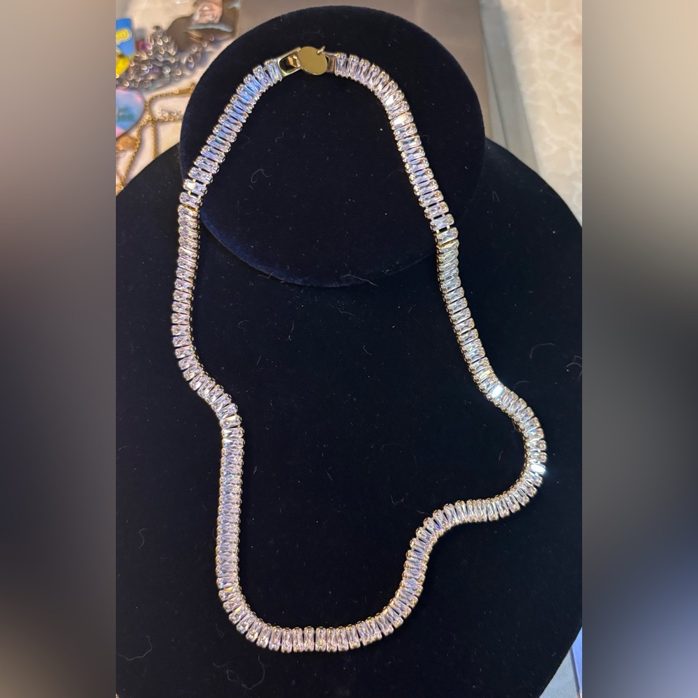 Victoria Emerson Classic Rectangular Cut Crystal Choker, BNWT